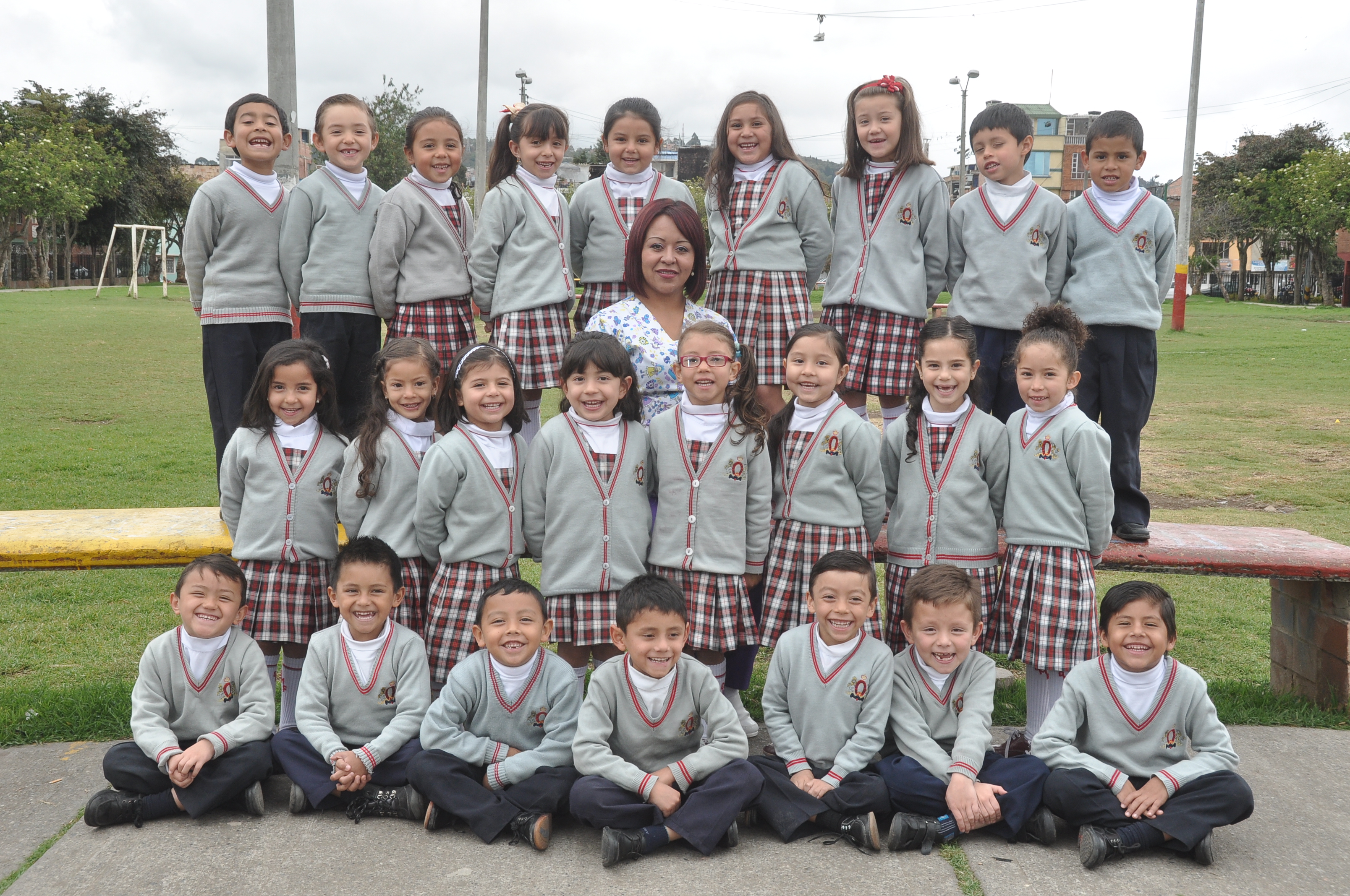 Grupo de estudiantes de preescolar.